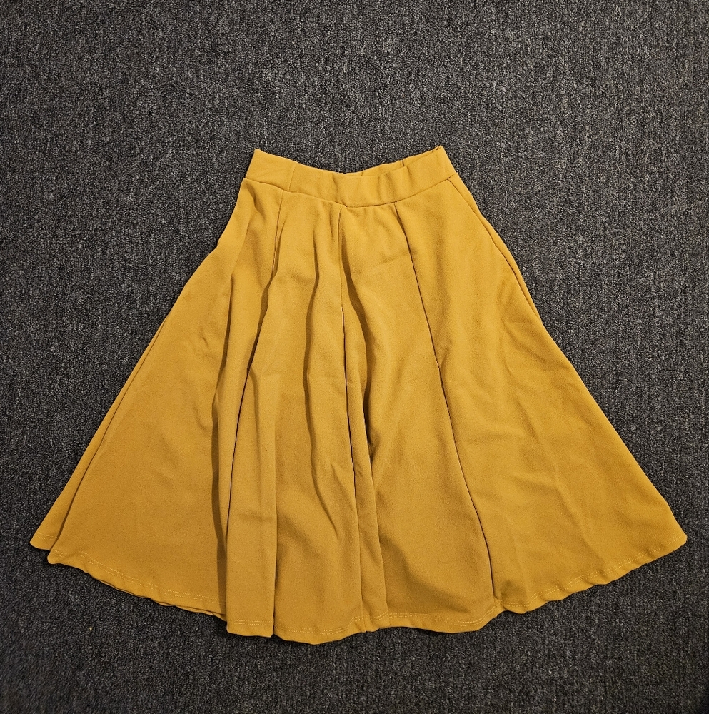 Elegant Mustard A-Line Skirt